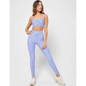 L*Space Blue and White Checkered Leggings